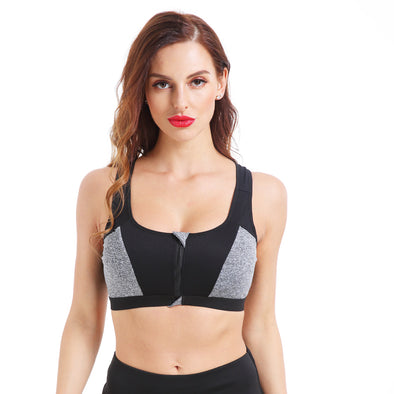 STUNNING Front-Close Black Sports Bra