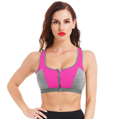 STUNNING Front-Close Rose Sports Bra