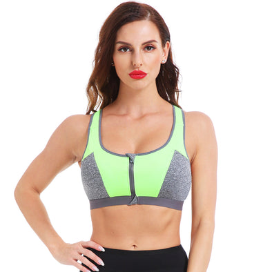 STUNNING Front-Close  Green Sports Bra