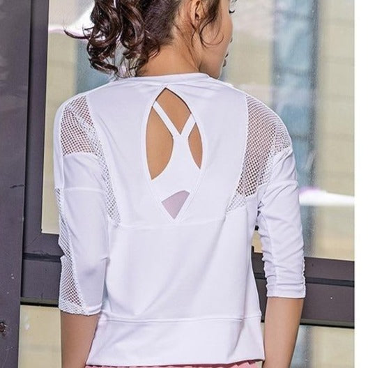 Clarity Mesh White Yoga Tank