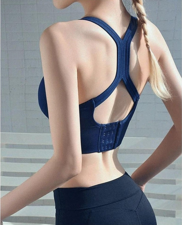 PUSH UP BLUE  Yoga Top Crop